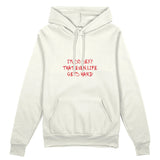 Even Life Gets Hard - Kırmızı Oversize Hoodie - Beyaz - ön görünüm