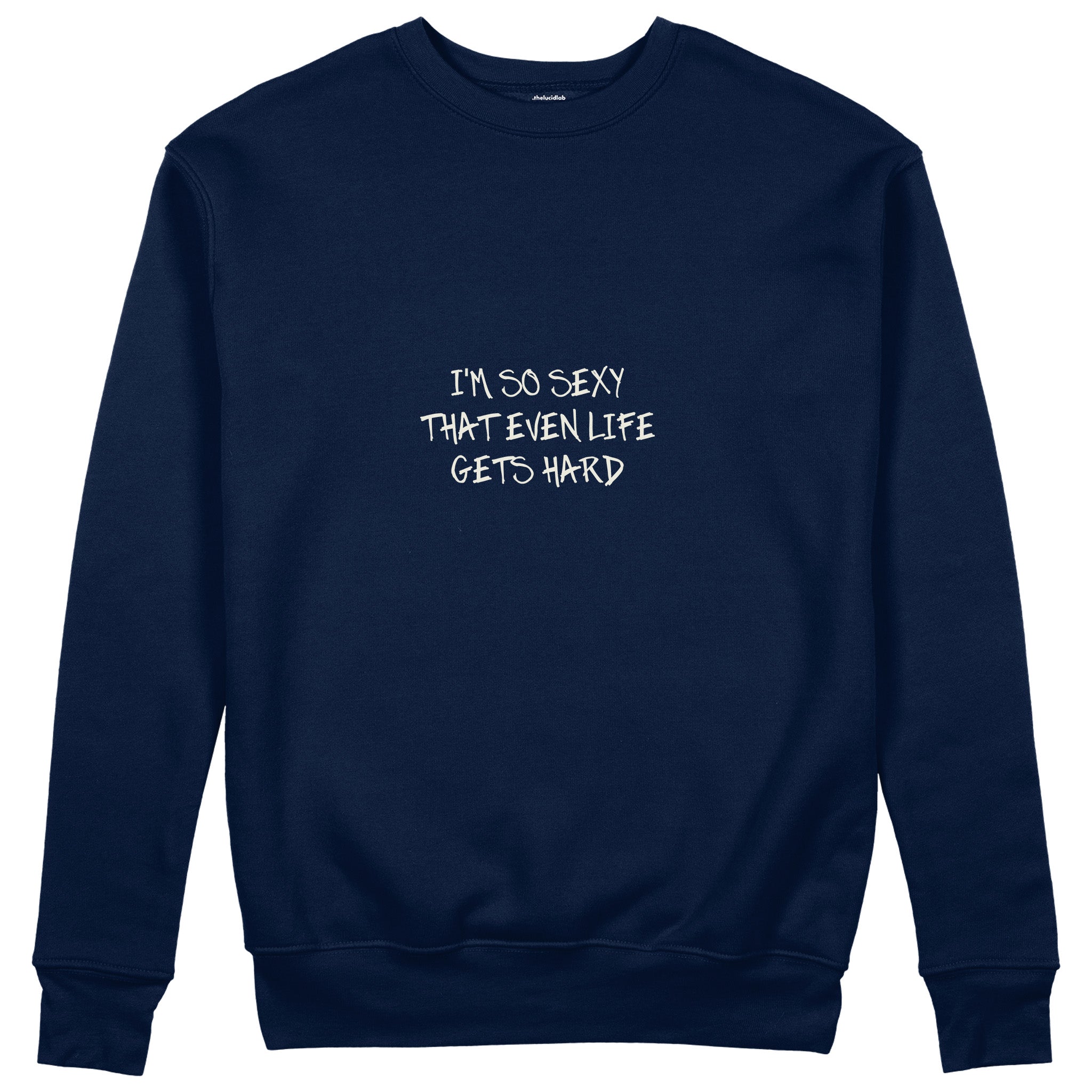 Even Life Gets Hard - Kırmızı Sweatshirt - Lacivert - ön görünüm
