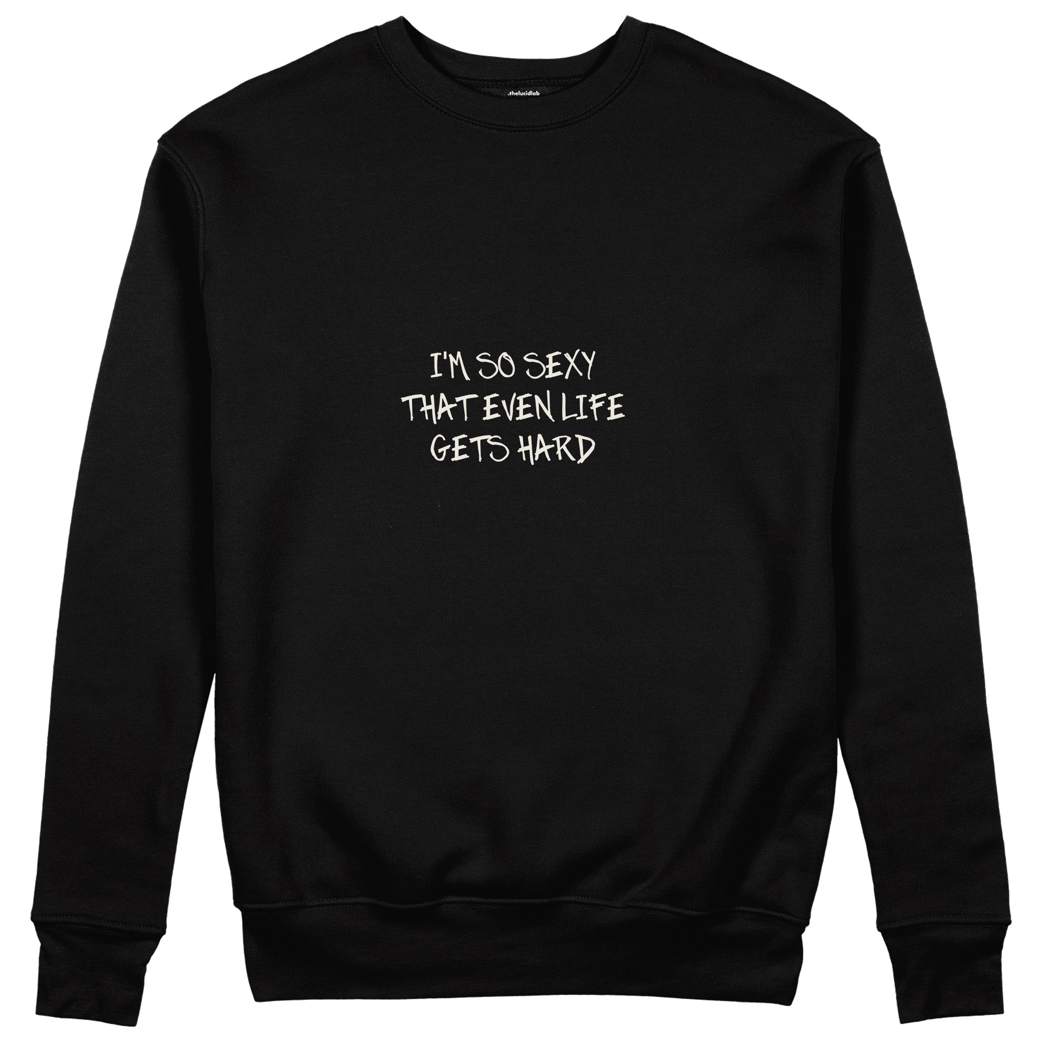 Even Life Gets Hard - Kırmızı Sweatshirt - Siyah - ön görünüm