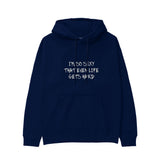 Even Life Gets Hard - Krem Hoodie - Lacivert - ön görünüm
