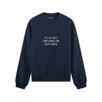 Even Life Gets Hard - Krem Oversize Sweatshirt - Lacivert - ön görünüm