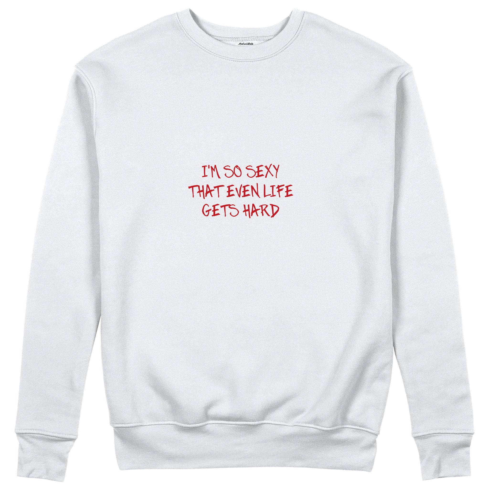 Even Life Gets Hard - Krem Sweatshirt - Beyaz - ön görünüm