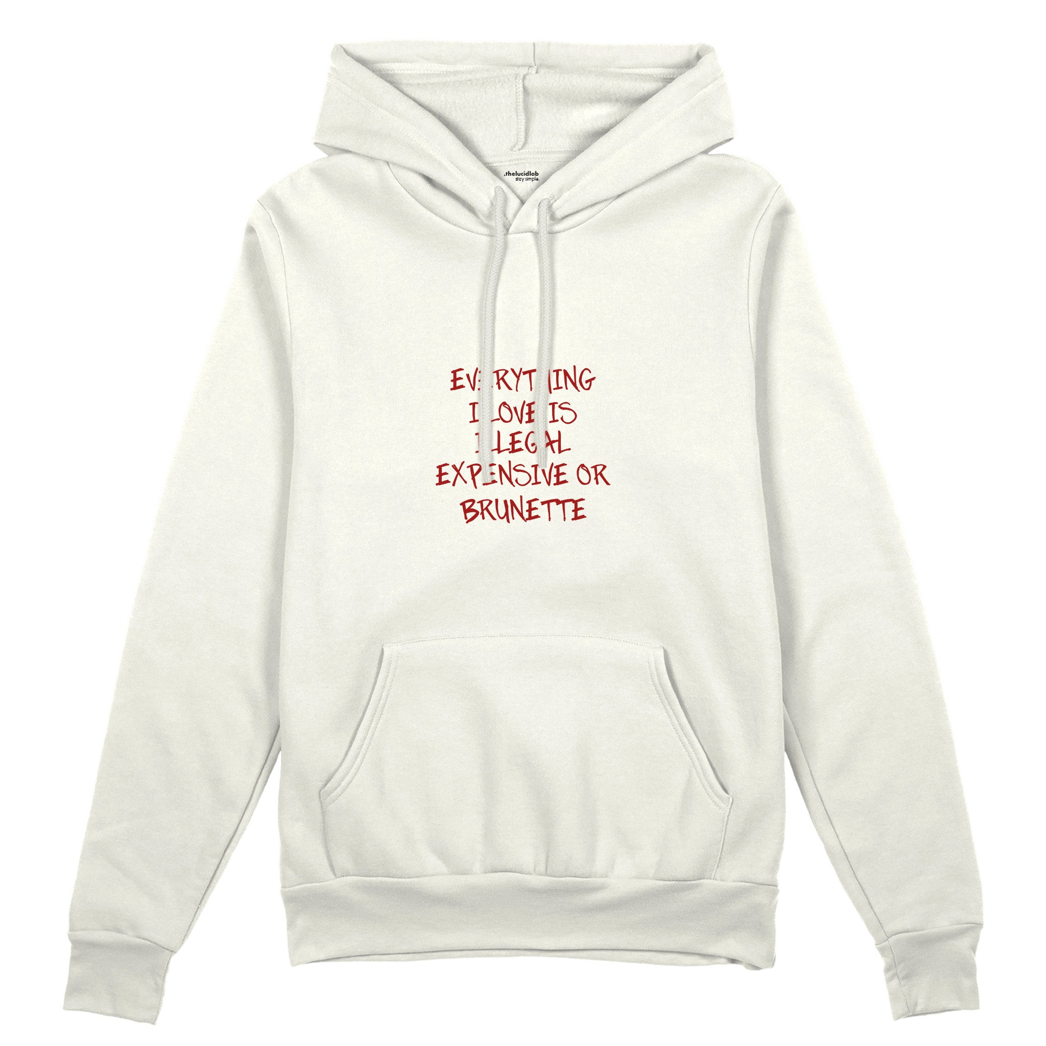 Everything I Love Oversize Hoodie - Beyaz - ön görünüm