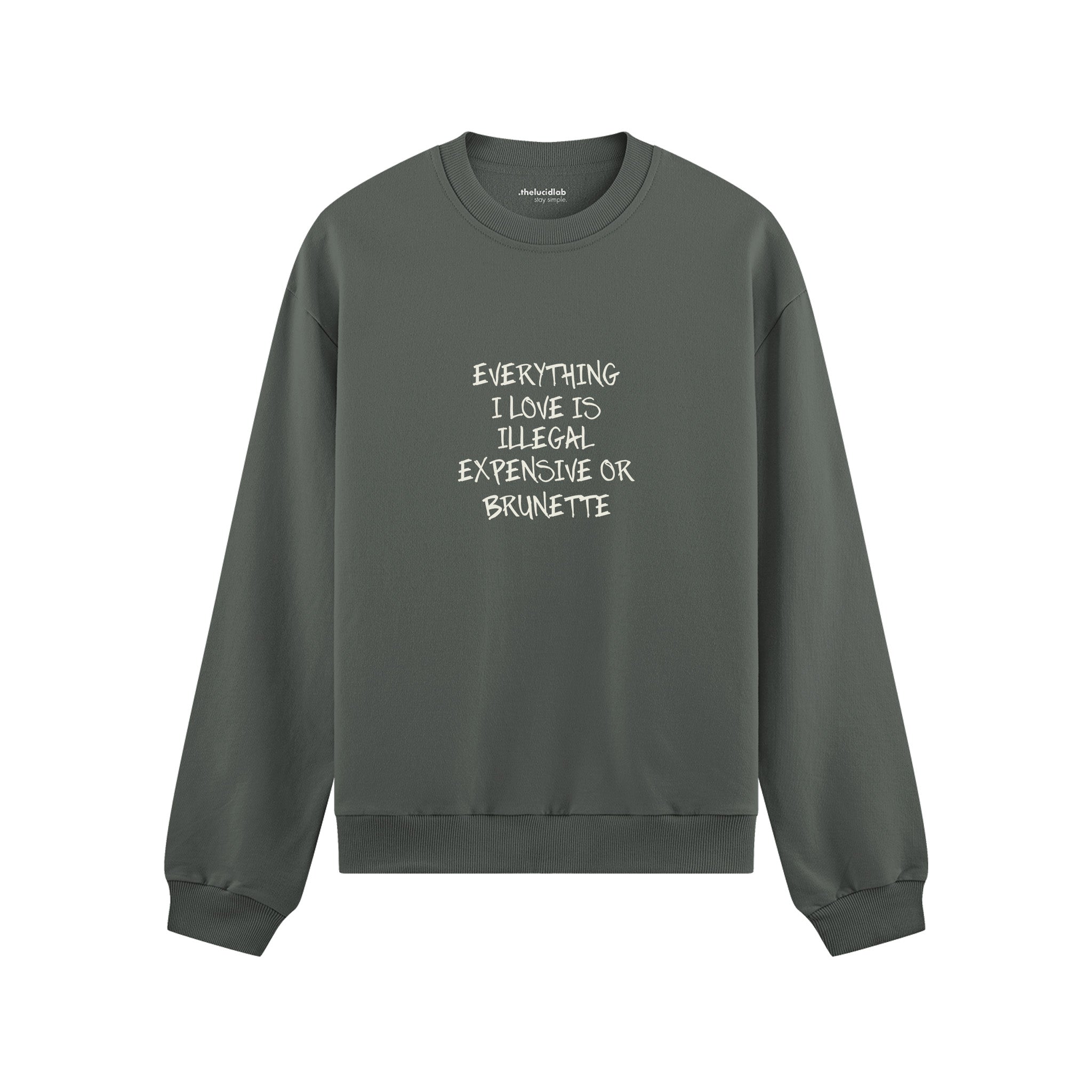 Everything I Love Oversize Sweatshirt - Antrasit - ön görünüm