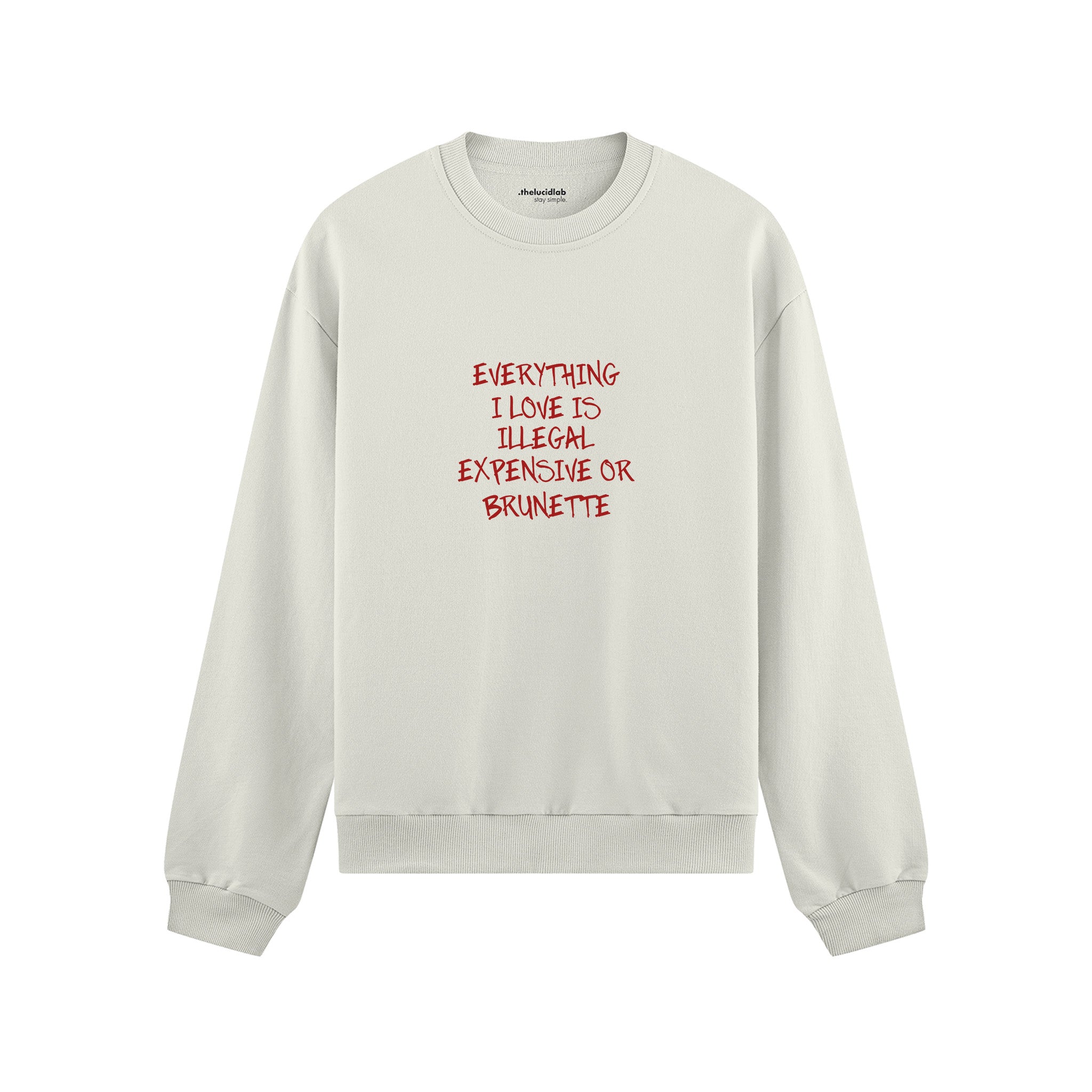 Everything I Love Oversize Sweatshirt - Beyaz - ön görünüm