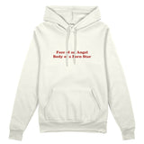 Face & Body Oversize Hoodie - Beyaz - ön görünüm