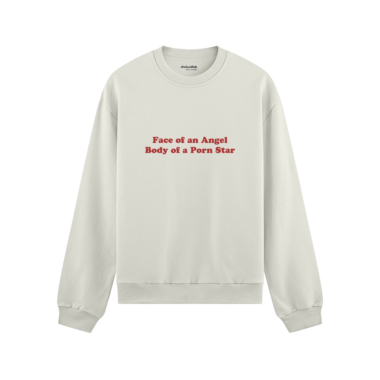 Face & Body Oversize Sweatshirt - Beyaz - ön görünüm