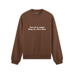 Face & Body Oversize Sweatshirt - Kahverengi - ön görünüm