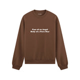 Face & Body Oversize Sweatshirt - Kahverengi - ön görünüm