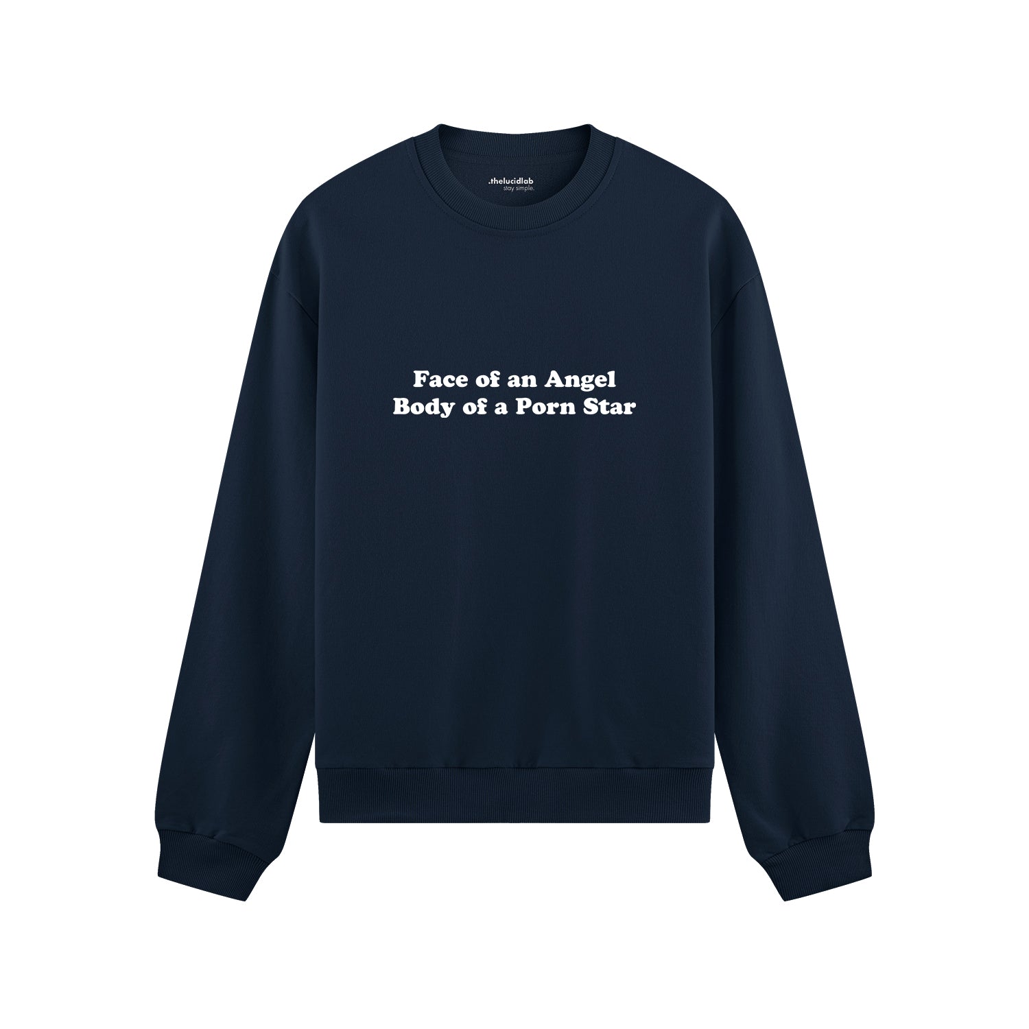 Face & Body Oversize Sweatshirt - Lacivert - ön görünüm