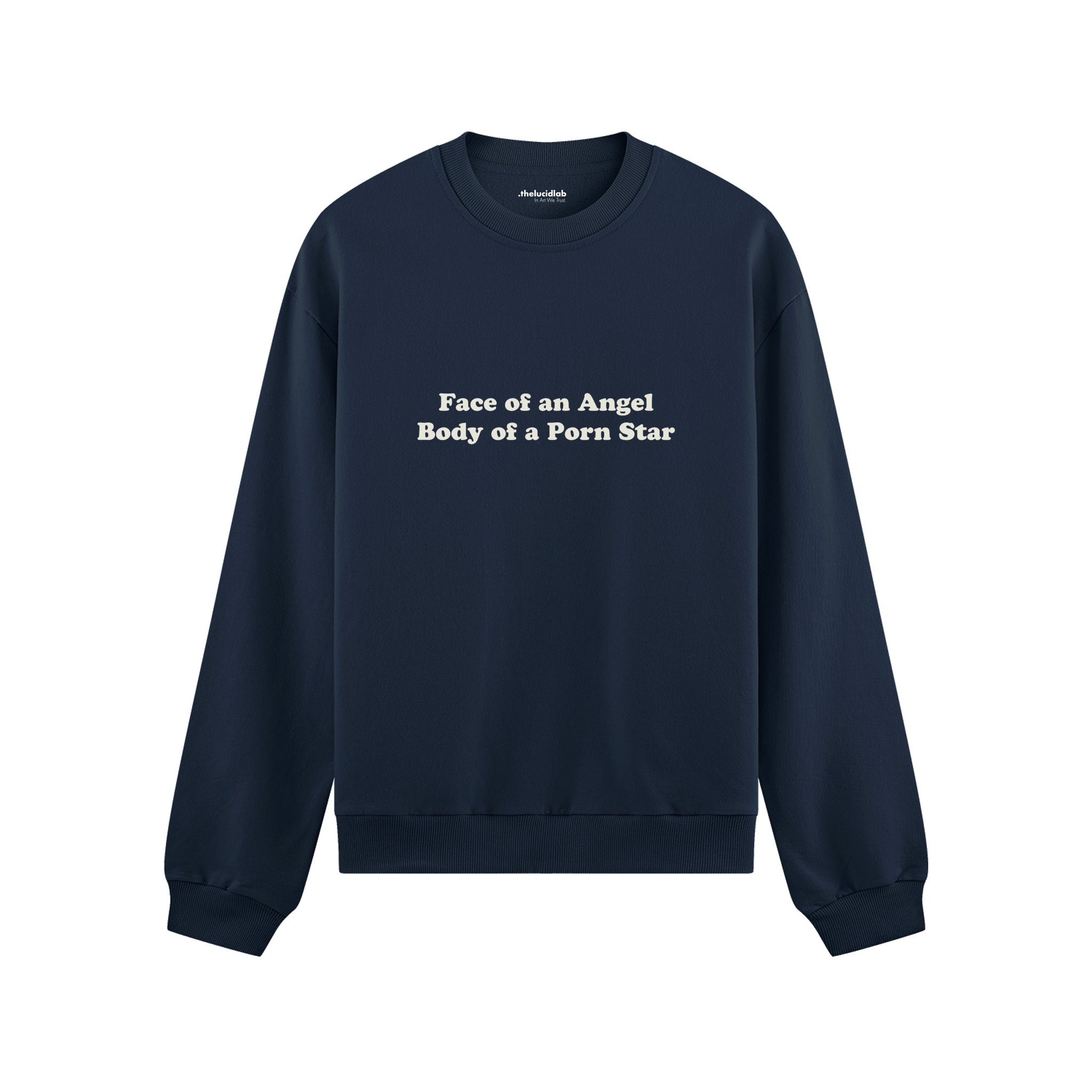 Face & Body Oversize Sweatshirt - Lacivert - ön görünüm
