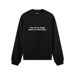 Face & Body Oversize Sweatshirt - Siyah - ön görünüm