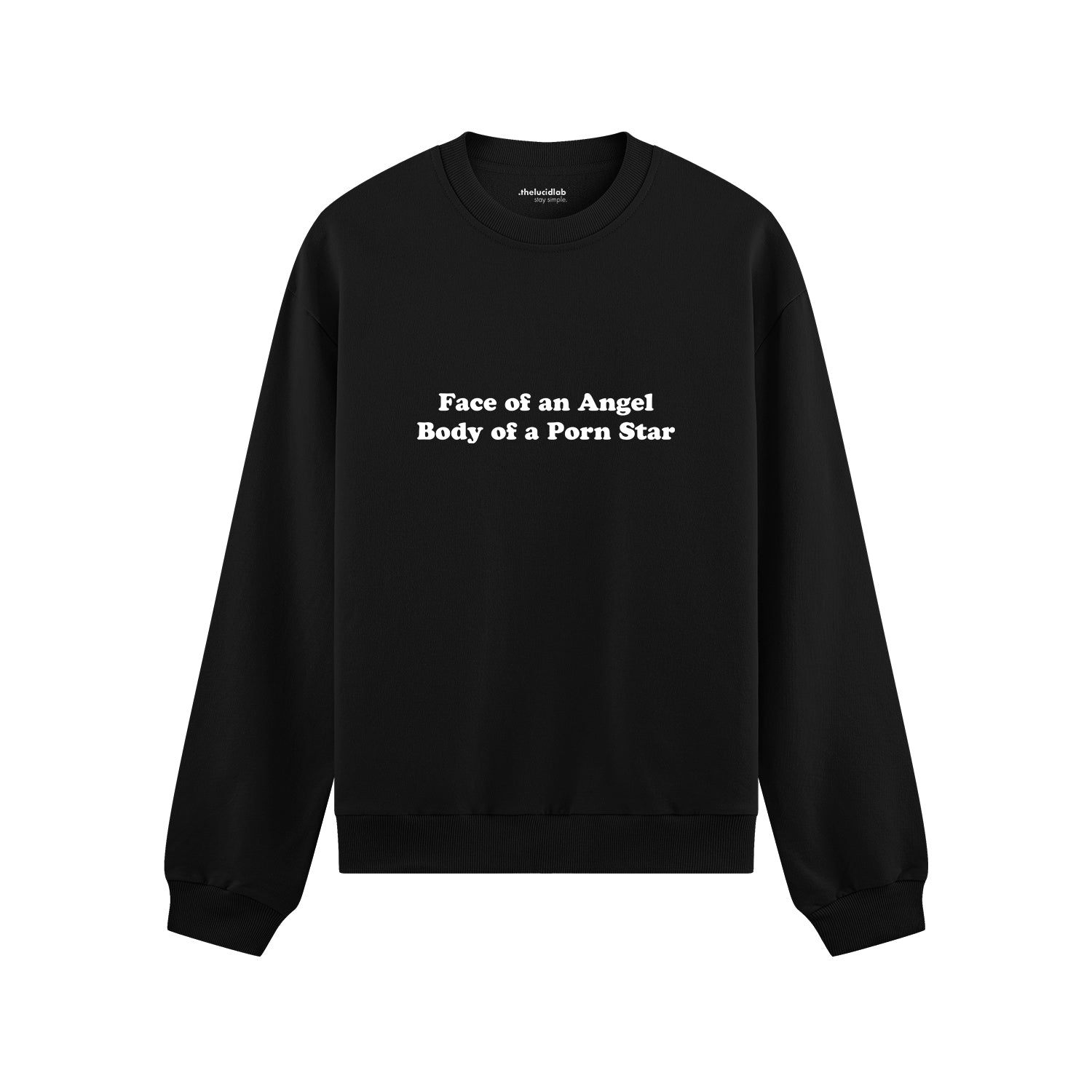 Face & Body Oversize Sweatshirt - Siyah - ön görünüm