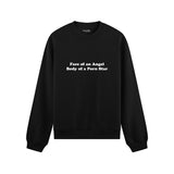 Face & Body Oversize Sweatshirt - Siyah - ön görünüm