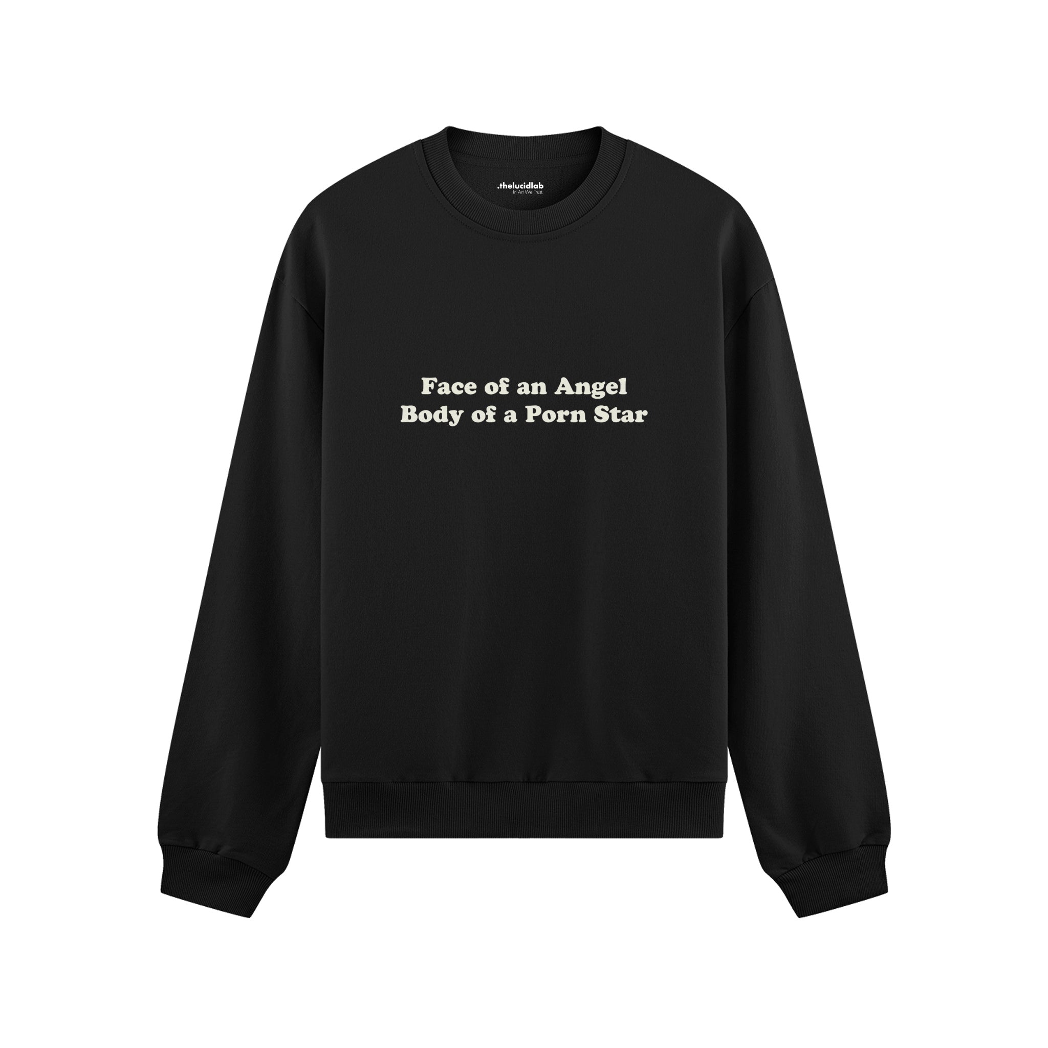 Face & Body Oversize Sweatshirt - Siyah - ön görünüm