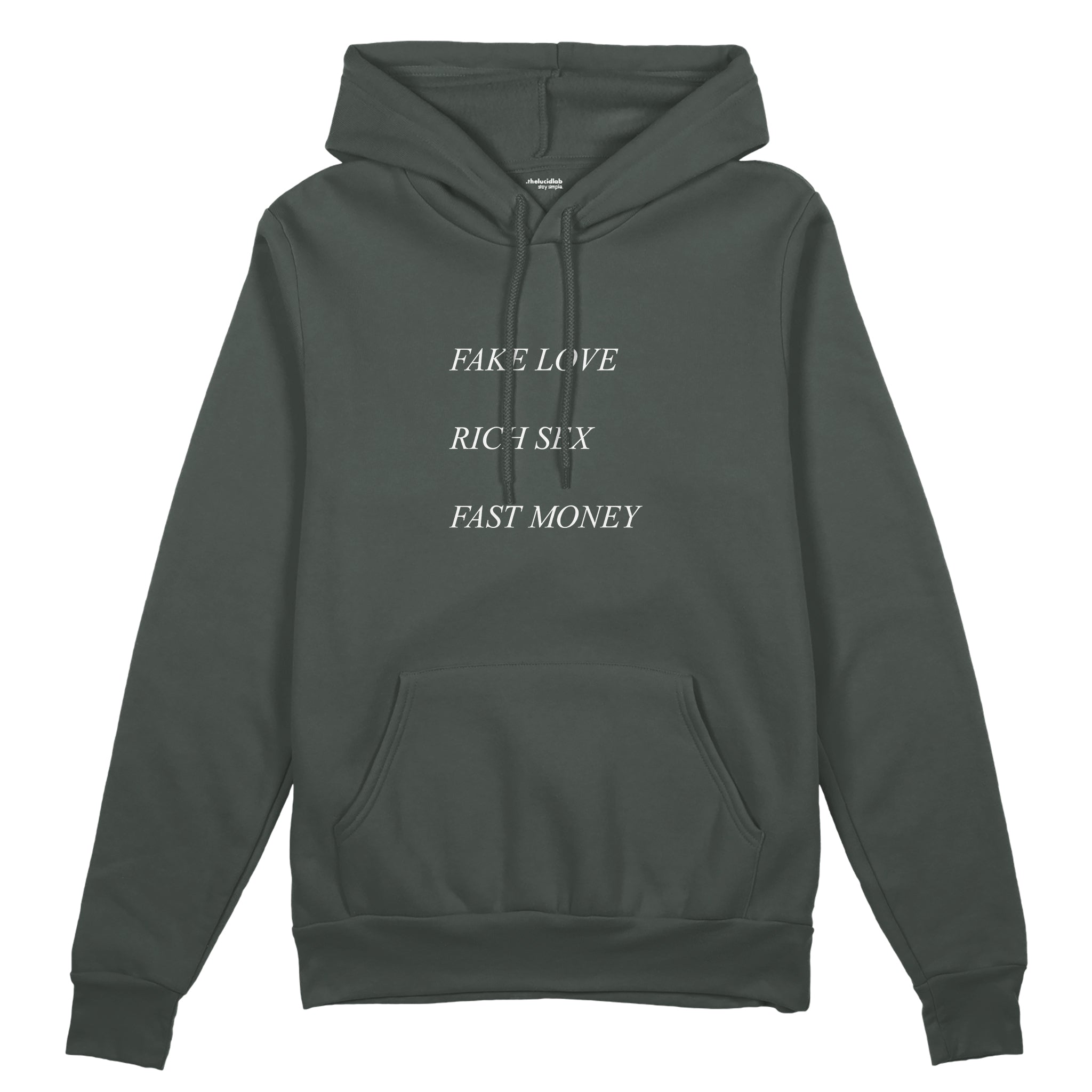 Fake Love Rich Sex Fast Money Oversize Hoodie - Antrasit - ön görünüm