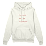 Fake Love Rich Sex Fast Money Oversize Hoodie - Beyaz - ön görünüm