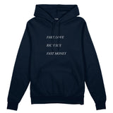 Fake Love Rich Sex Fast Money Oversize Hoodie - Lacivert - ön görünüm