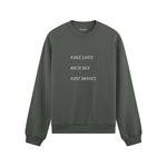 Fake Love Rich Sex Fast Money Oversize Sweatshirt - Antrasit - ön görünüm
