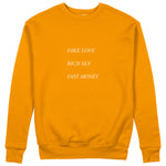 Fake Love Rich Sex Fast Money Sweatshirt - Turuncu - ön görünüm