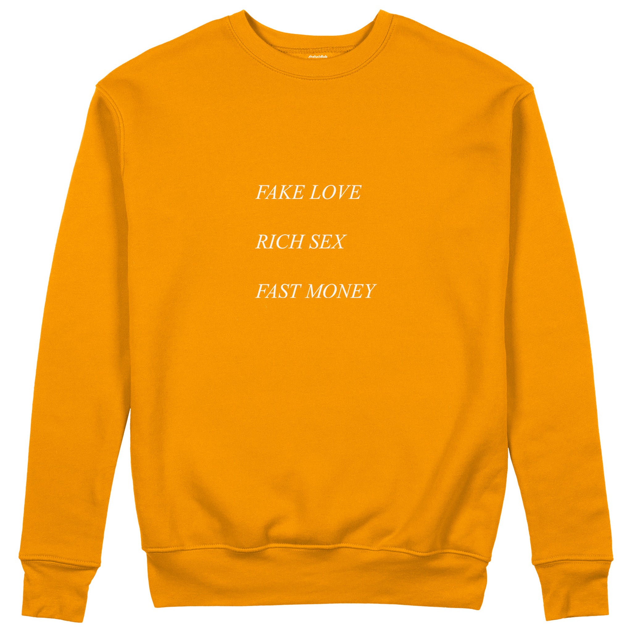 Fake Love Rich Sex Fast Money Sweatshirt - Turuncu - ön görünüm