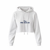 The Producer Crop Hoodie — Beyaz — ön görünüm