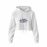 I Make Awesome Babies Crop Hoodie — Beyaz — ön görünüm
