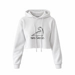 Mamasaurus Crop Hoodie — Beyaz — ön görünüm