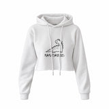 Mamasaurus Crop Hoodie — Beyaz — ön görünüm