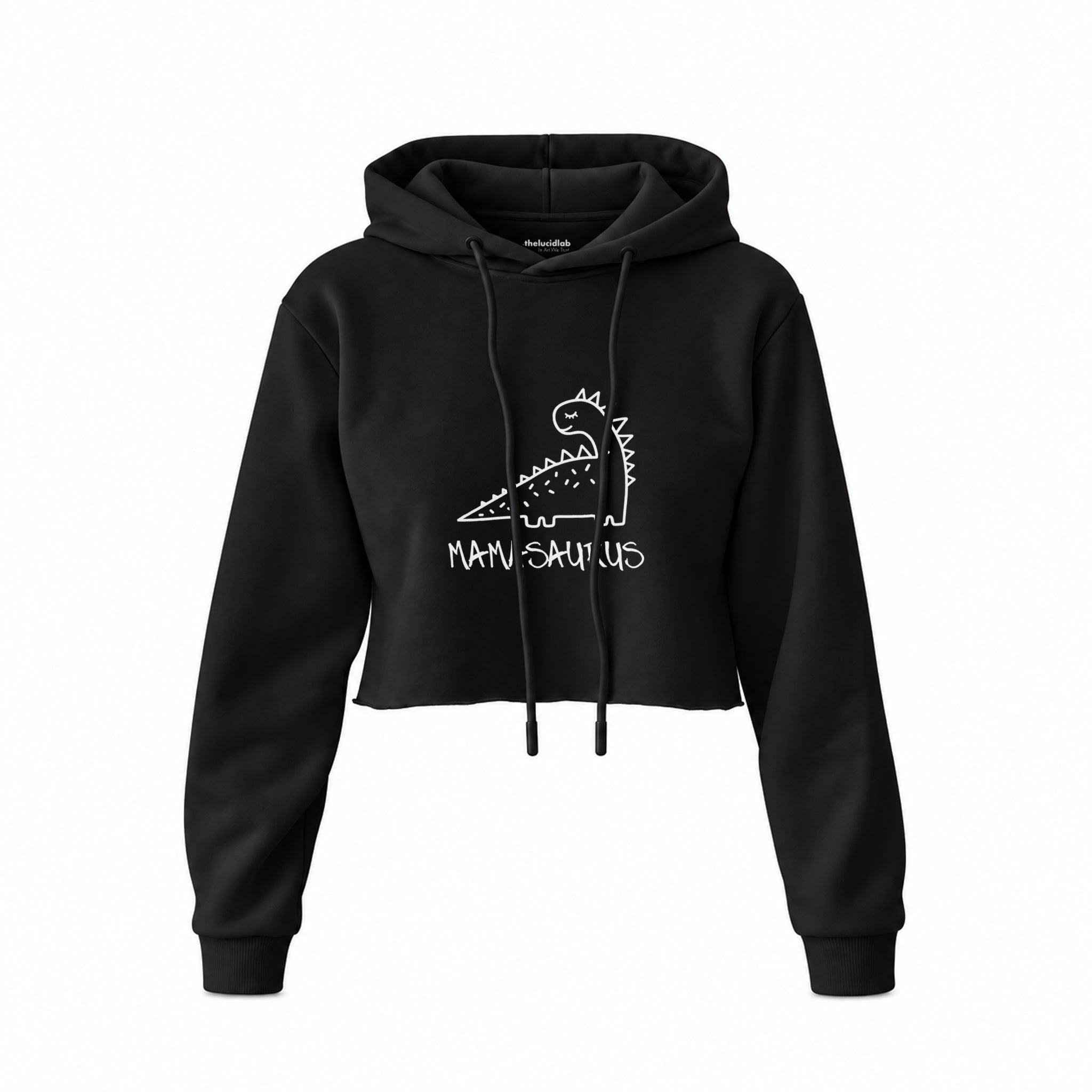 Mamasaurus Crop Hoodie — Siyah — ön görünüm