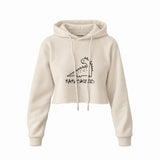 Mamasaurus Crop Hoodie — Krem — ön görünüm