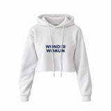 Wonderwomum Crop Hoodie — Beyaz — ön görünüm