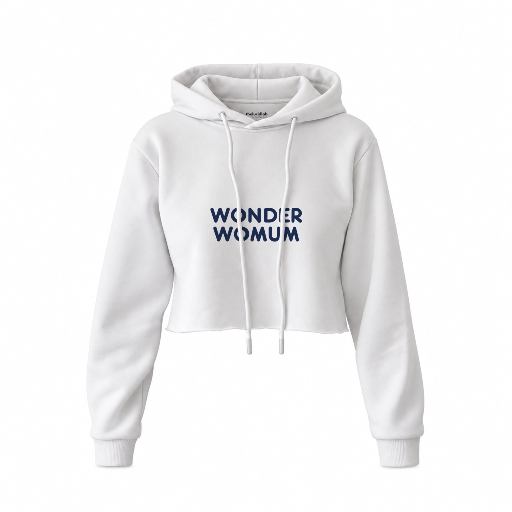 Wonderwomum Crop Hoodie — Beyaz — ön görünüm