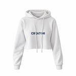 Creator Crop Hoodie — Beyaz — ön görünüm