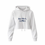 But First, Coffee Crop Hoodie — Beyaz — ön görünüm