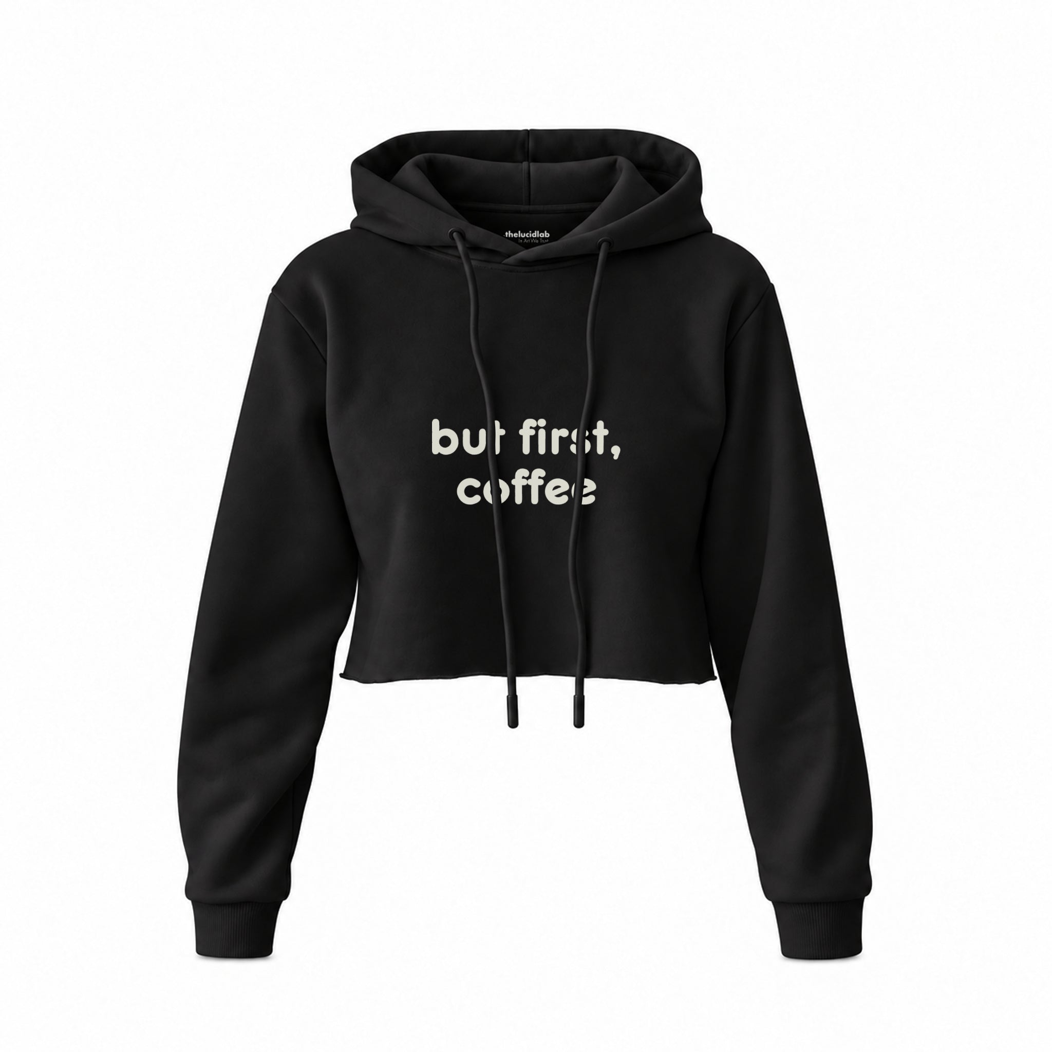 But First, Coffee Crop Hoodie — Siyah — ön görünüm