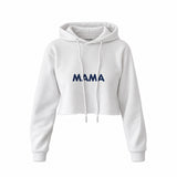 Mama Crop Hoodie — Beyaz — ön görünüm