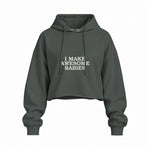 I Make Awesome Babies Oversize Crop Hoodie — Antrasit — ön görünüm
