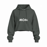 Mom Oversize Crop Hoodie — Antrasit — ön görünüm
