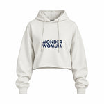 Wonderwomum Oversize Crop Hoodie — Beyaz — ön görünüm