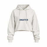 Creator Oversize Crop Hoodie — Beyaz — ön görünüm