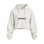 Original Oversize Crop Hoodie — Beyaz — ön görünüm