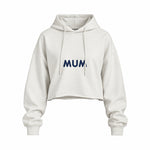Mum Oversize Crop Hoodie — Beyaz — ön görünüm