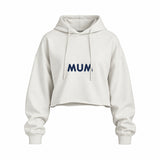 Mum Oversize Crop Hoodie — Beyaz — ön görünüm