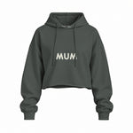 Mum Oversize Crop Hoodie — Antrasit — ön görünüm