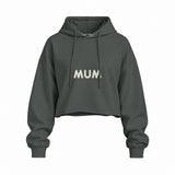 Mum Oversize Crop Hoodie — Antrasit — ön görünüm