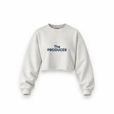 The Producer Oversize Crop Sweatshirt — Beyaz — ön görünüm