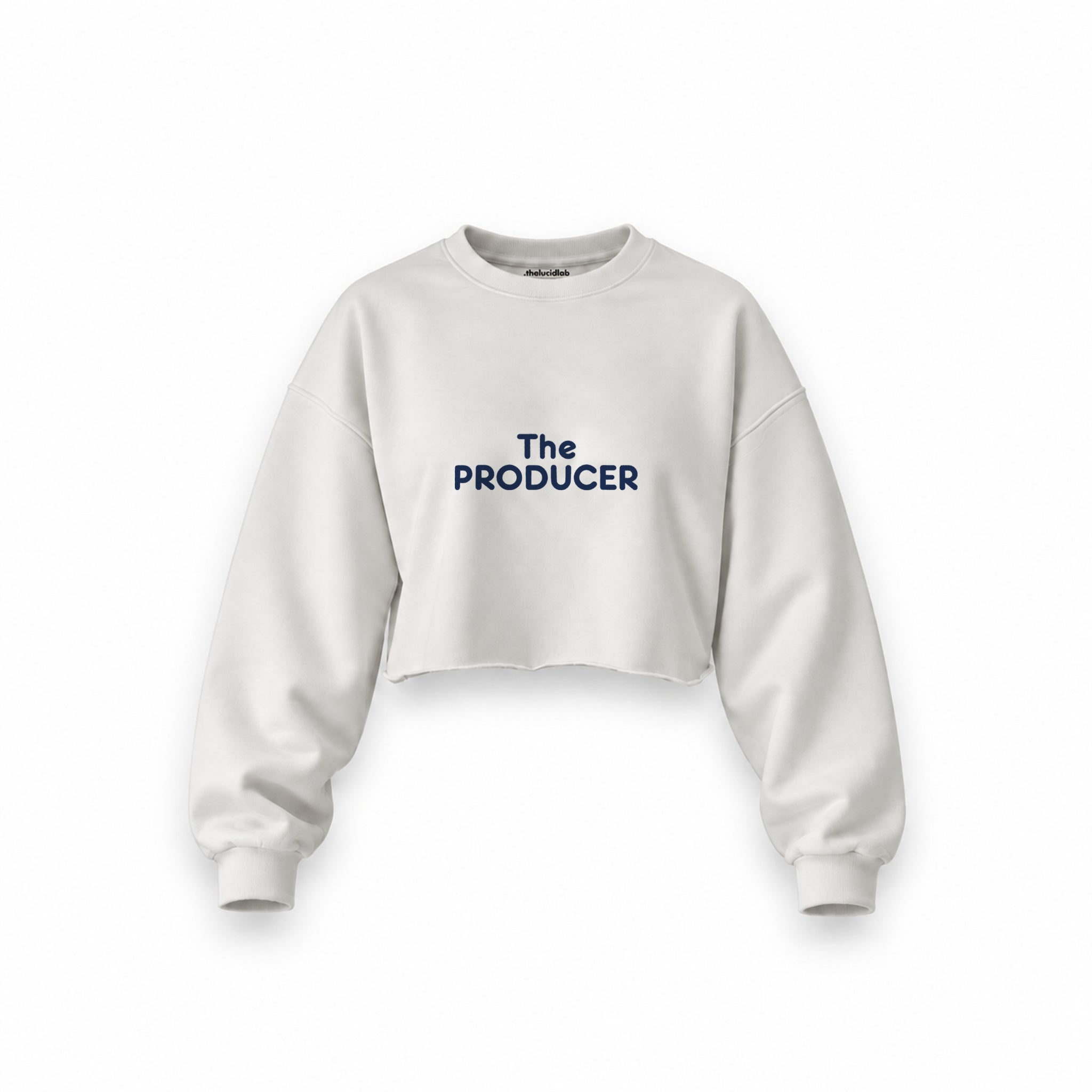 The Producer Oversize Crop Sweatshirt — Beyaz — ön görünüm