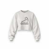 Mamasaurus Oversize Crop Sweatshirt — Beyaz — ön görünüm