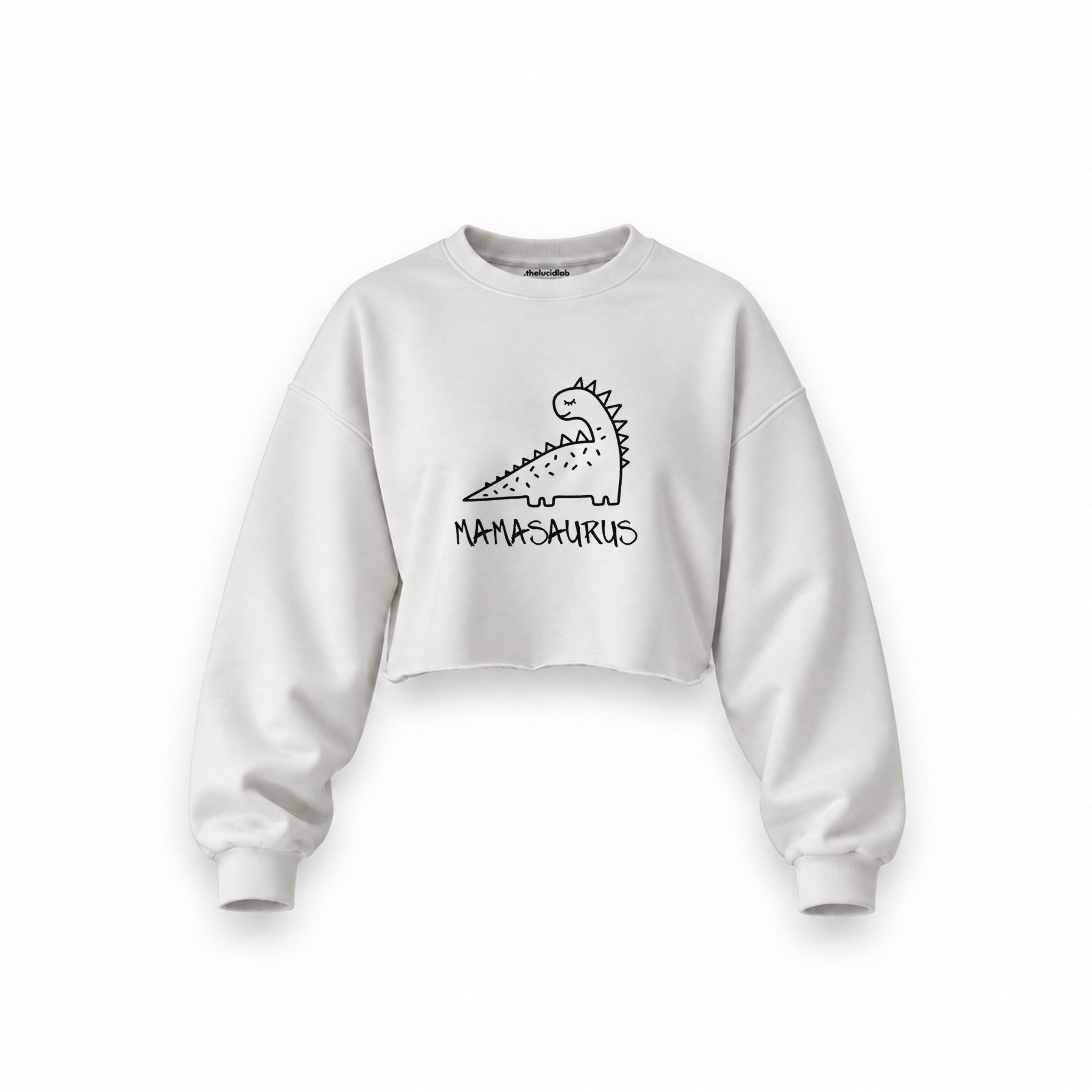 Mamasaurus Oversize Crop Sweatshirt — Beyaz — ön görünüm